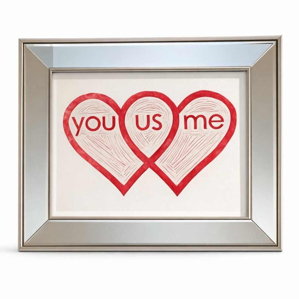 Vintage Matt Butler You Us Me Heart Signed Print 2015 Framed Limited Edition‎